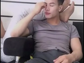 Gay Asian man masturbates on live webcam