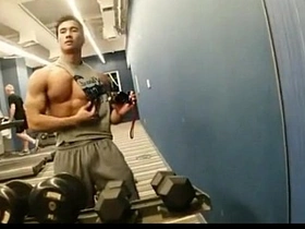 Straight Asian guy masturbates and shows off his big dick