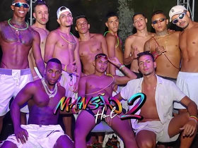 Young and straight boys having fun at a mansion party with gay and straight sex.