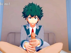 First time cock sucking and anal sex between Deku and Bakugo in a Yaoi anime.