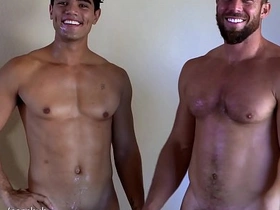 Muscular hunk has rough sex with slender transsexual boyfriend