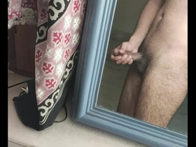 Young bisexual man strips naked in homemade video.