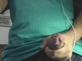 Pretty Indian boy masturbates and shows off his big dick