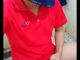 Group sex with a solo boy and his big cock ends up with a facial on new company shirts.