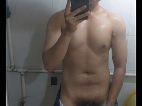 Young man pleasuring himself on webcam and gets a nice orgasm