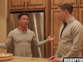 Straight actors daring gay scene with Asian star in bareback sex video