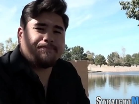 Straight Asian man masturbates and shows off his skills with a tugging toy.