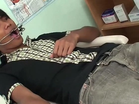 Asian boys have raw sex in a medical themed fetish scene.
