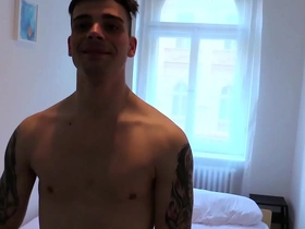 Gay rim job and ass fucking outdoors in amateur video