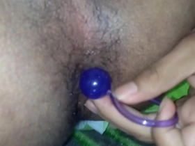 Gay mans self-pleasure with anal toys in Ecuador