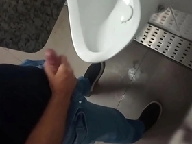 Amateur gym goer washes up after a good workout.