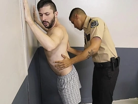 Straight cop punishes young shoplifting gay boy in hardcore scene.