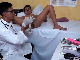 Asian cuties Gilbert and Argie in medical fetish scene