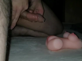 Cumming inside my pussy while using a strapon