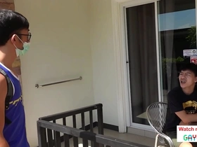 A hunk at the resort gives me a solo pleasure in this gay porn video.