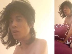 A horny twink enjoys facial, eye rolling and a loud orgasm while drinking his own cum.