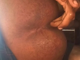 Black beauty gets her pussy and ass fucked in this homemade video.