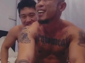 Gay orgy with Asian men and bareback anal sex