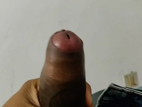 Black Indian man masturbates and shows off his skills.