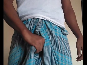 Young Asian boy’s solo pleasure with natural breasts