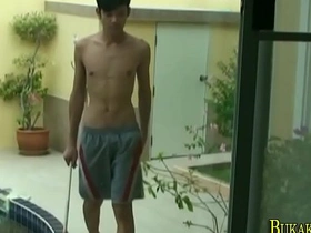 Hardcore Asian twink scene with rimjob and facial finish