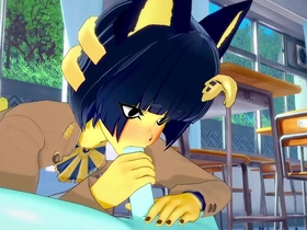 Ankha and MoonCat’s wild 3D yaoi adventure with femboy Ankha dominated by Ankha