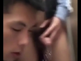 Asian twink piss play in the bathroom