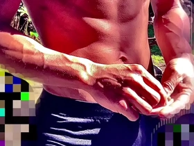 Japanese hunk, firefighter has great nipples and a great jerk off scene.