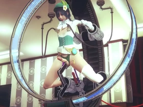 Sissy Venti gets fucked by a sex machine in this gay anime porn