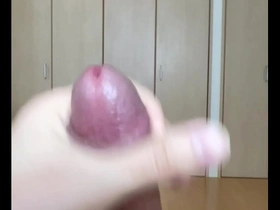 Close up cum fetish masturbation with a Japanese cock