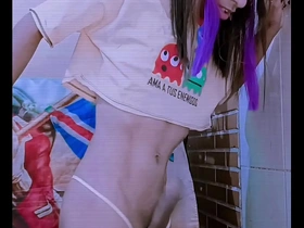 Gay panty play with hot trans cock