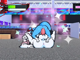 Public street scene with three actors and lots of cum in Oh So Hero Hentai game pornplay.