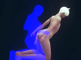 Japanese sissy in bareback anal scene in cosplay